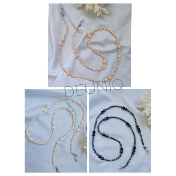 Tali masker kalung masker tali kacamata mutiara air tawar asli oleh oleh lombok