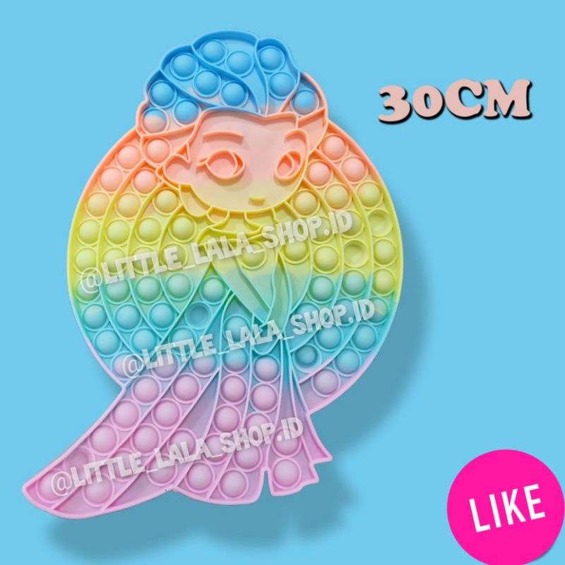 Pop it JUMBO 20cm 30cm 50cm/gantungan kunci mini/simple dimple/unicorn/cupcake/popit dinosaurus dinosaur/ pop it frozen elsa jumbo/hellokitty jumbo/squishy fidge-Frozen Elsa