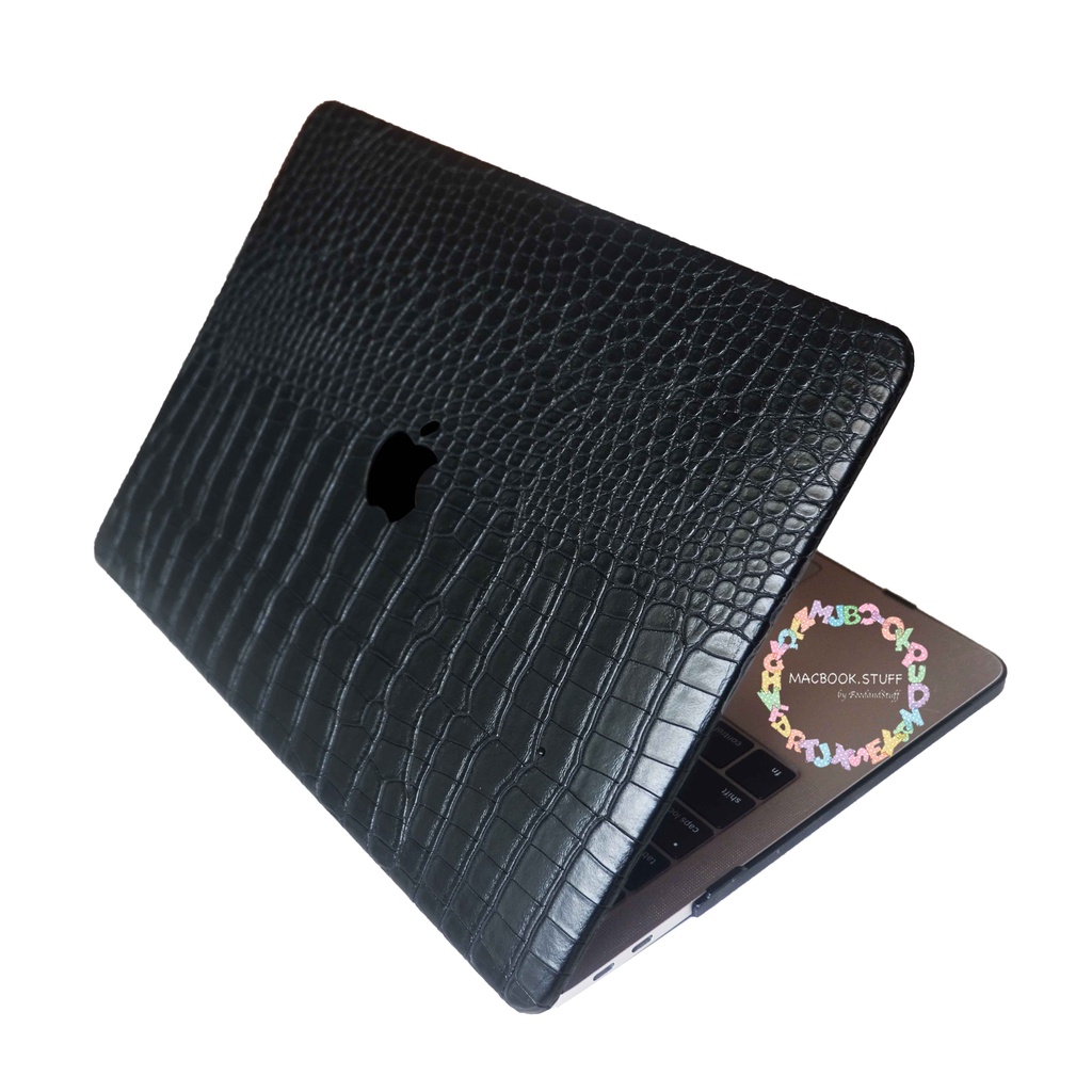 MACBOOK CASE CROCODILE KULIT LEATHER BUAYA CROCO BLACK NEW AIR PRO 11 12 13 14 15 16 INCH NON /  WITH CD ROOM / TOUCHBAR / TOUCH ID / M1 M2 Max 2020 2021 2022