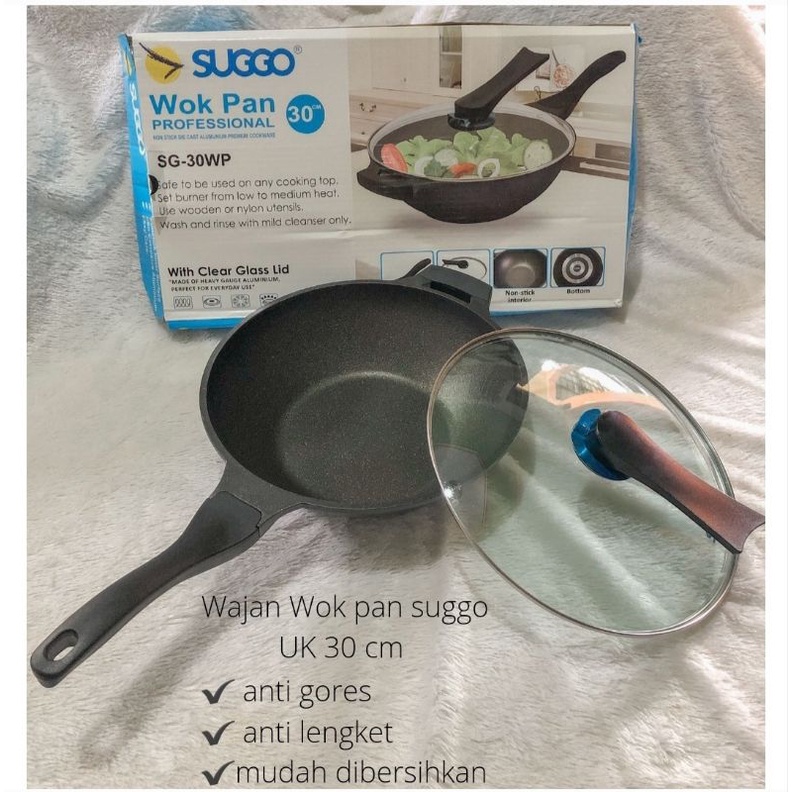 WAJAN WOK PAN SUGGO 30 CM WAJAN GAGANG ANTI LENGKET