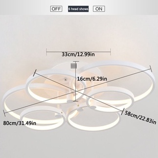 Lampu Plafon Minimalis Modern 3 Temperatur Warna Plus remote 70 W 220V Lampu ruang tamu lampu hias langit langit rumah kantor cafe Modern LED Chandelier For Living Room Decoration White Square Bedroom Ceiling Lamp Loft Kitchen Indoor Smart Lighting