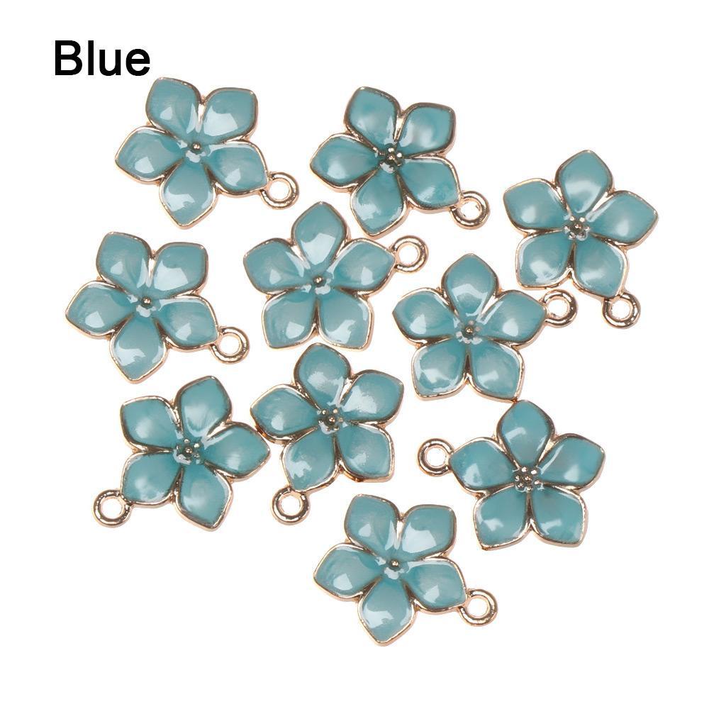 Lily 10 Pcs Enamel Bunga Charms DIY Aksesoris Anting Gelang Handmade Sakura Liontin