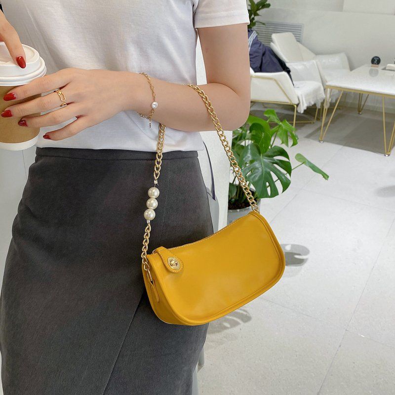 Tas Pesta wanita import hijau putih kuning hitam rantai mutiara elegan simple murah fashion korea