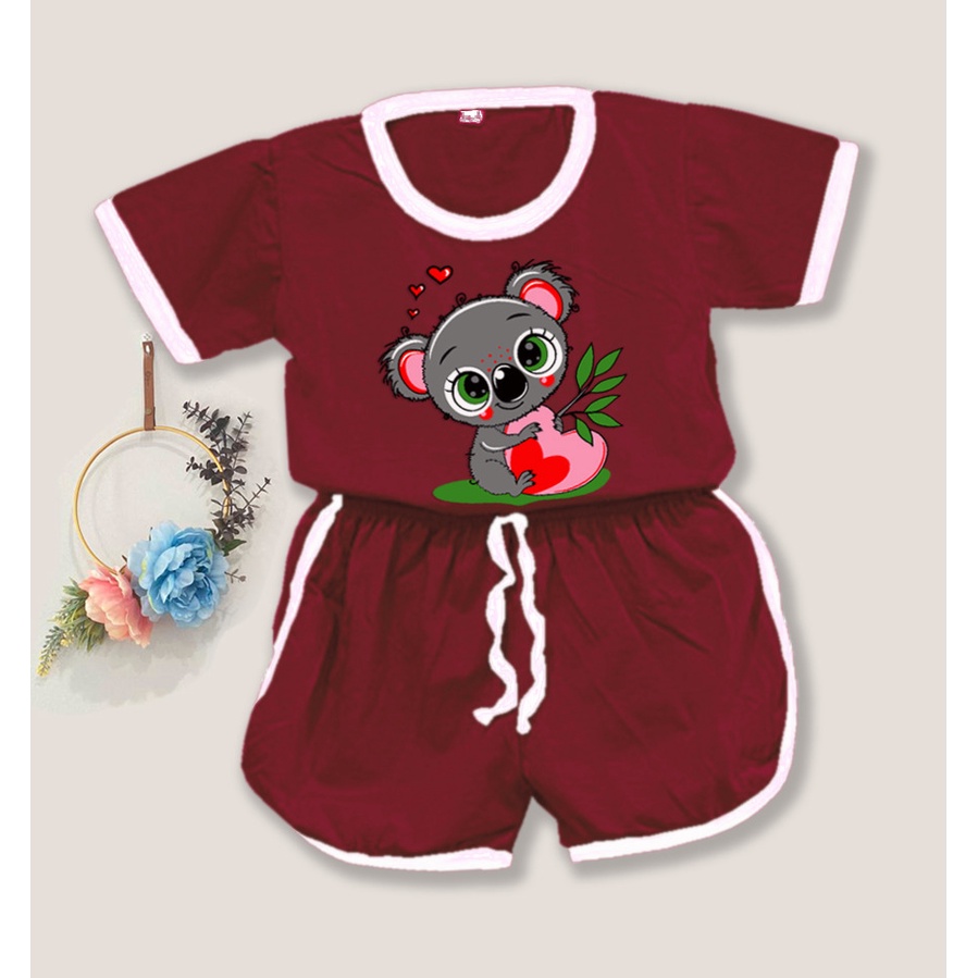 Rillo - Setelan Baju Playful Colour Anak Karakter Koala / Setelan Anak Unisex Usia 1-5 tahun