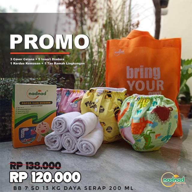 Promo heboh clodi nadnad cover / clodi murah