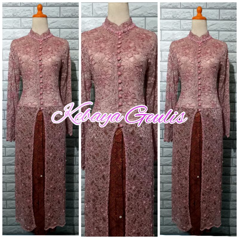 set kebaya pesta kebaya besan/ibu hajat kebaya nude eksklusif
