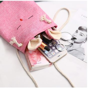 Tas Selempang Kanvas Emoticon Rabbit Fashion Wanita Korean Style Import