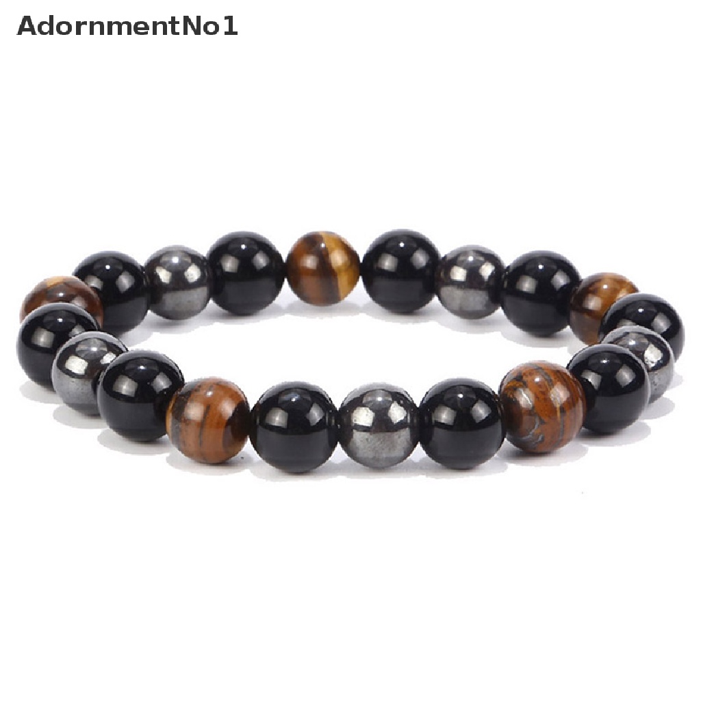 (AdornmentNo1) Gelang Tangan Batu Hematite Magnetik Untuk Kesehatan / Menurunkan Berat Badan Pria