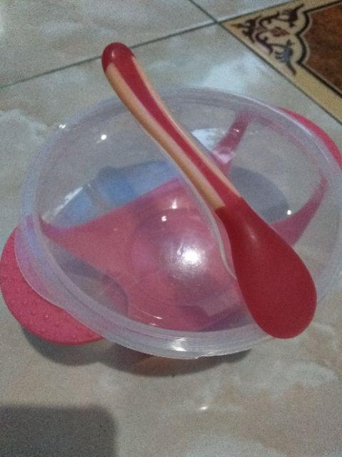 Set Mangkuk Makanan Dengan Sendok Sensor Temperatur Untuk Latihan Makan