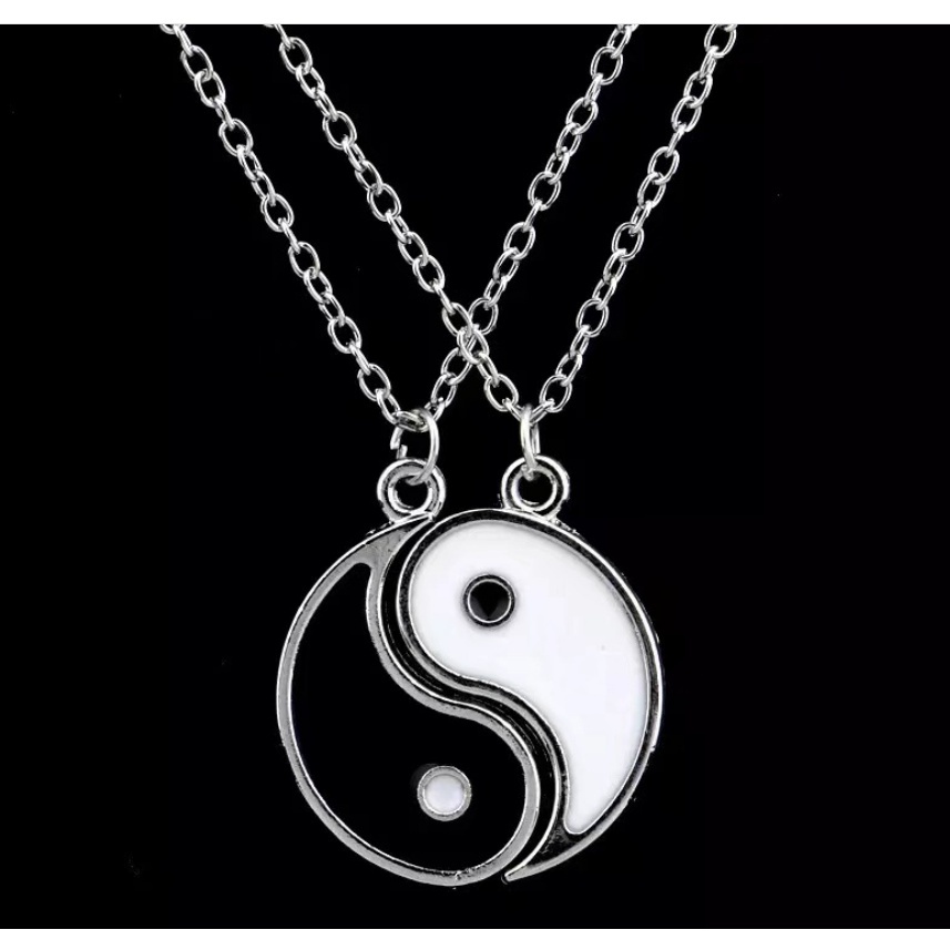 2pcs Gelang Tangan Tali Kepang Hias Liontin Hati Tulisan Forever Love Yin Yang Tai Chi Untuk Pasangan Sahabat