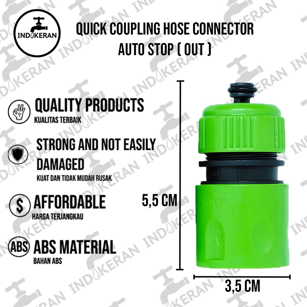 INDOKERAN - Quick Coupling Konektor AUTO STOP OUT - High Quality