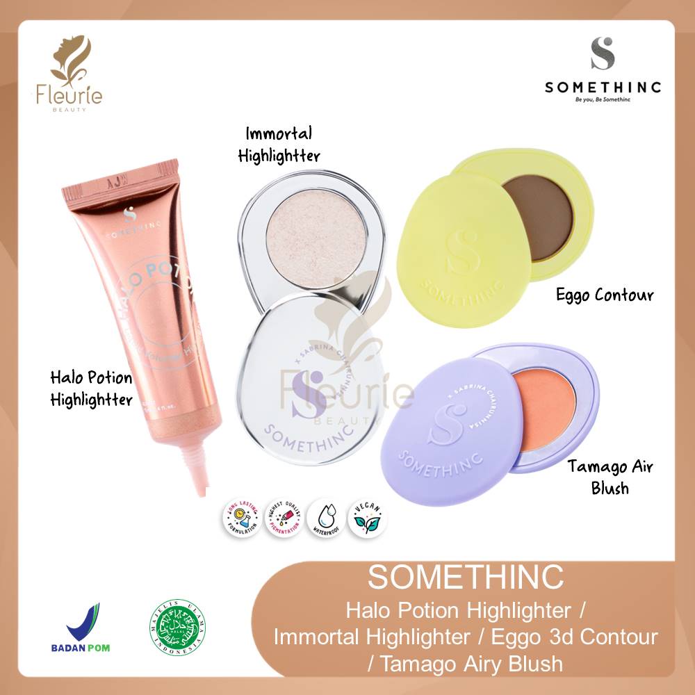 Somethinc Halo Potion Highlighter / Eggo 3d Contour / Immortal Highlighter / Tamago Airy Blush Original BPOM