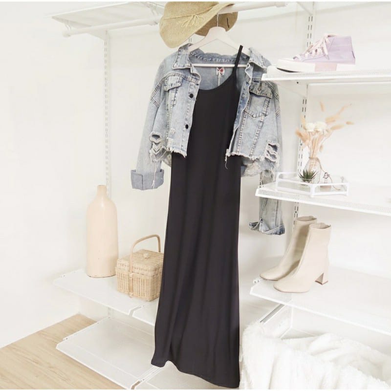 BEFAST - ZFS OOTD Dress YUJU / DIFFIA INNER LONG DRESS / Dress Long Wanita / Dress Casual Wanita / Dress Kekinian 2021 / Dress Polos / Dress Panjang / Dress Formal / Dress Terlaris / Dress Trendy