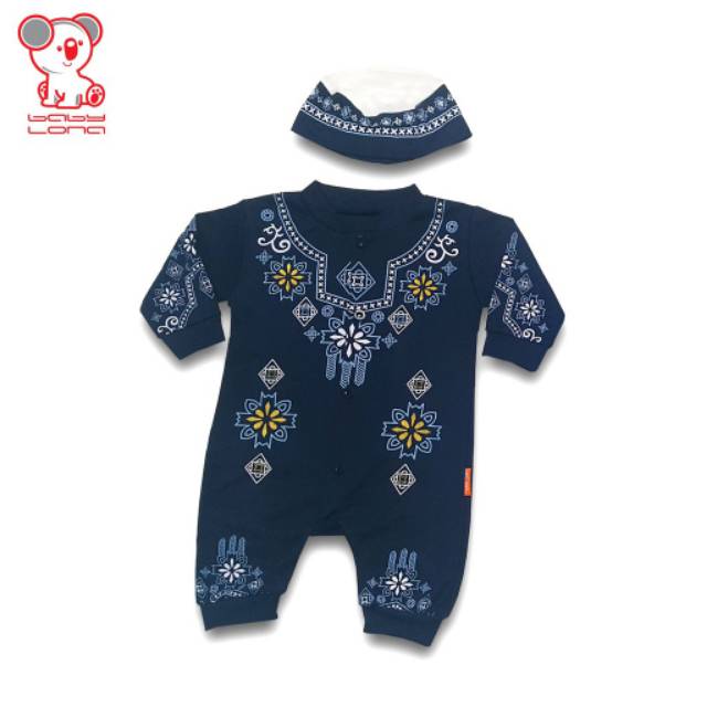 BABY LONA Jumper Koko Bayi Newborn Lengan Panjang Plus Peci