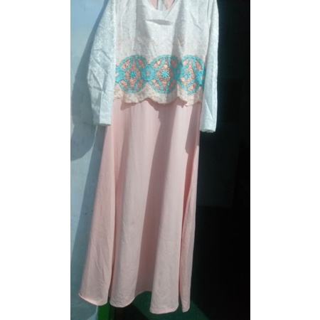 Preloved dress pesta gaun muslimah brukat brokat puthic alfizahrahijab pekgo apparel lyf shofiya ori