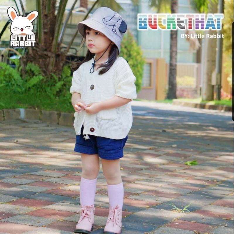 KSHFASHION I Bucket Hat Animal 3D I Topi Anak Unisex I Bucket Hat Anak Laki &amp; Perempuan Little Rabbit