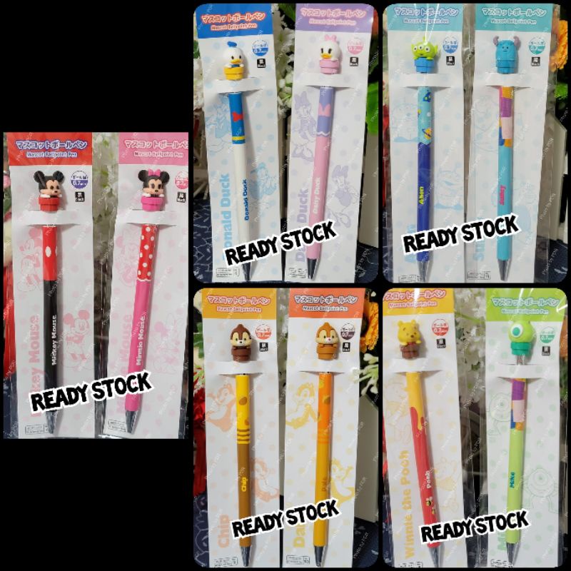 

Mascot Maskot Ballpoint Bolpen Disney Karakter Mickey Minnie Donald Daisy Chip And Dale Aliens Sulley Pooh Mike Toy Story Monster University