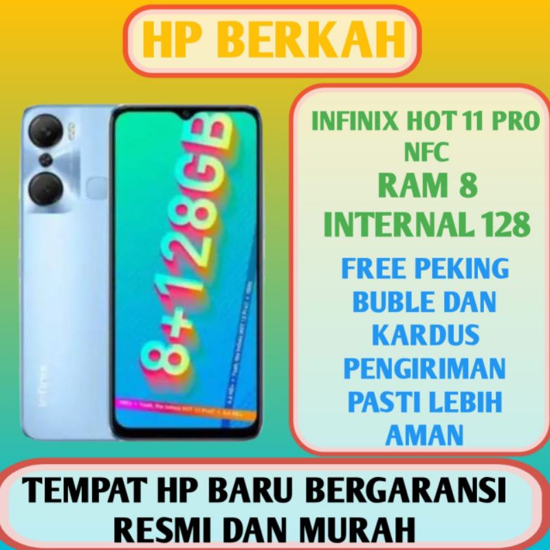 infinix hot 11 pro 8/128 nfc garansi resmi