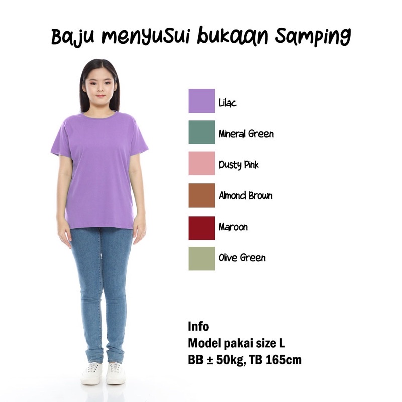 Kaos ibu menyusui tencel  bukaan samping kanan kiri busui friendly bahan premium tencel lebih dari dingin kaya rayon