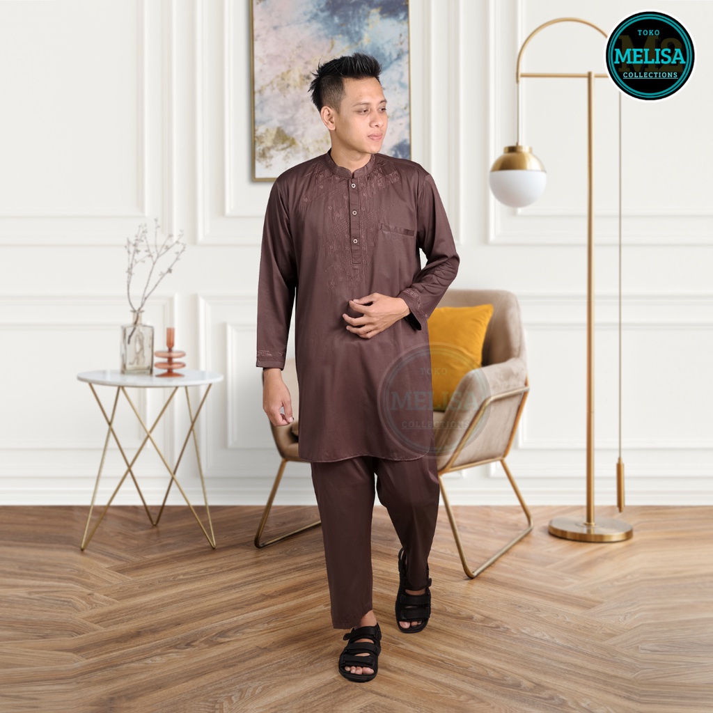 baju koko setelan pakistan dewasa bahan poli katun Setelan Kurta Pakistan Koko Muslim Lengan Panjang Dewasa Remaja Pria Laki Laki Ukuran M L XL