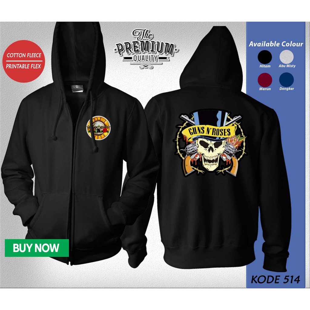 Jaket Sweater Zipper Band GUN N ROSES GNR 514