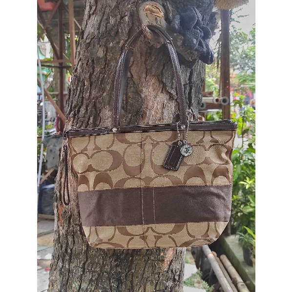 SOLD OUT Coach Signature Stripe Mini Totebag