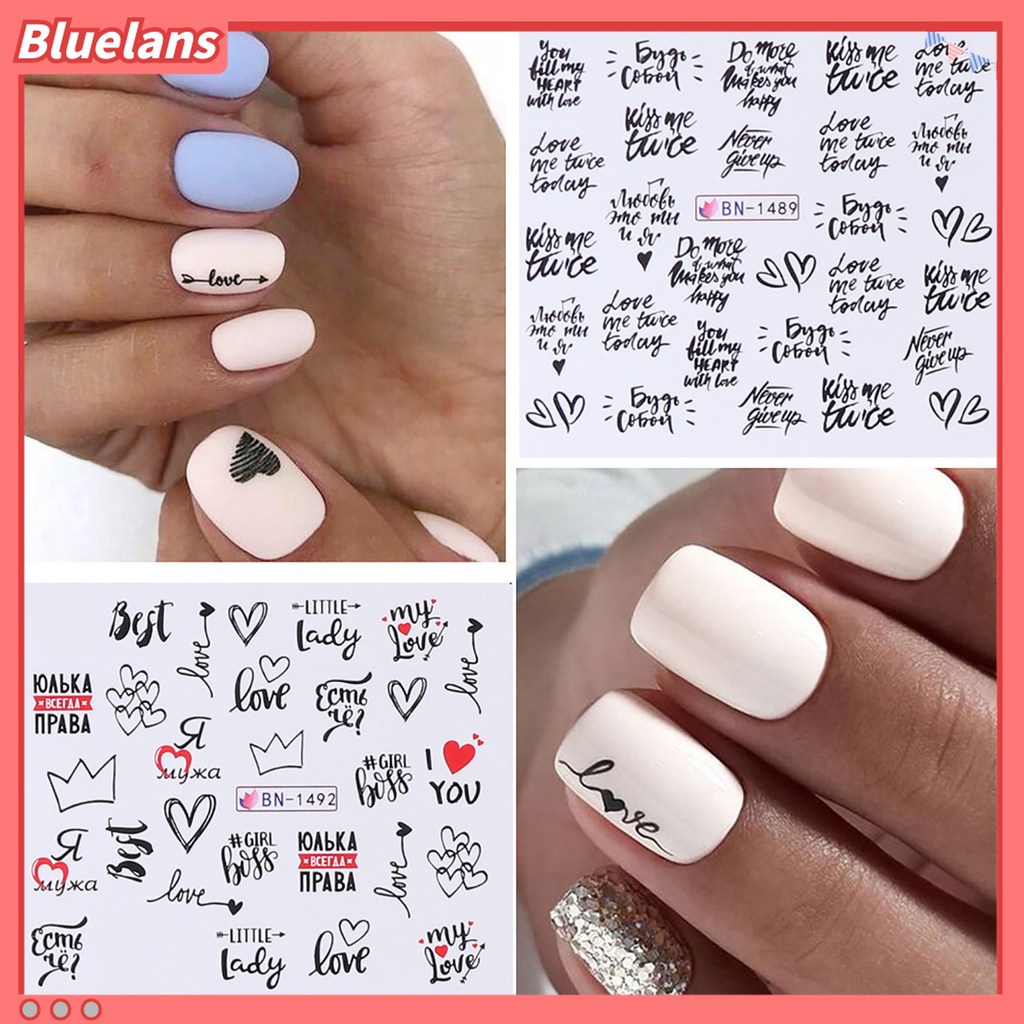 (In Stock) Kacamata Hitam Lensa Warna Warni ♡1 Lembar Stiker Kuku Motif Hati Untuk Salon Kecantikan