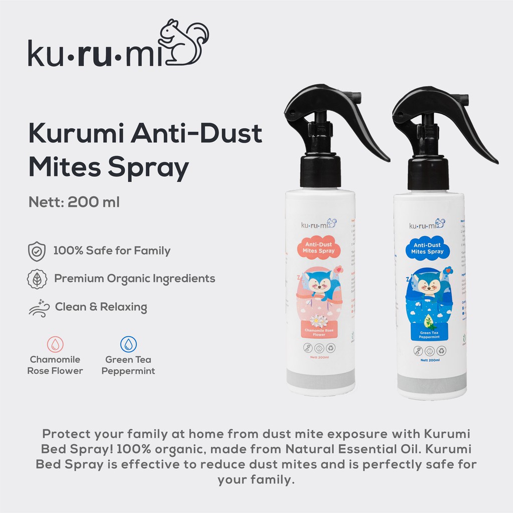 KURUMI BED SPRAY ANTI BACTERIAL  / / semprotan kasur / disinfektan kasur / tungau / Naturein Anti Bacterial Bed Spray