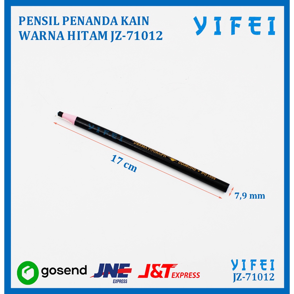 PENSIL PENANDA KAIN WARNA HITAM/ WATER ERASABLE PENCIL YIFEI-71012