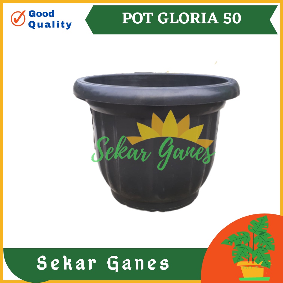 ONLY SAMEDAY AND INSTAN Pot Gloria 50 Hitam - Pot Besar Jumbo 50cm Pot Besar Plastik Bahan Tebal - Pot Hitam Gloria 50 60 70