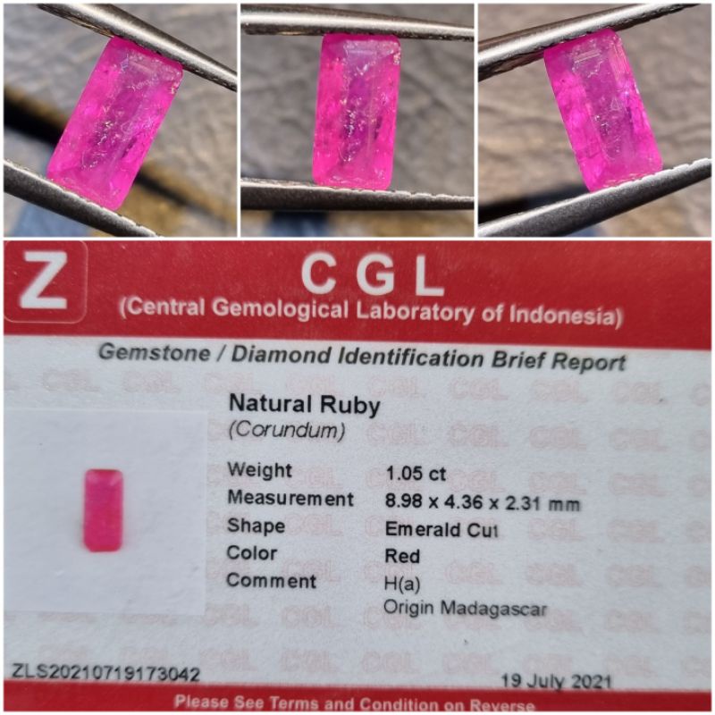 Natural Ruby Heat A Madagaskar Memo 1.05 crt