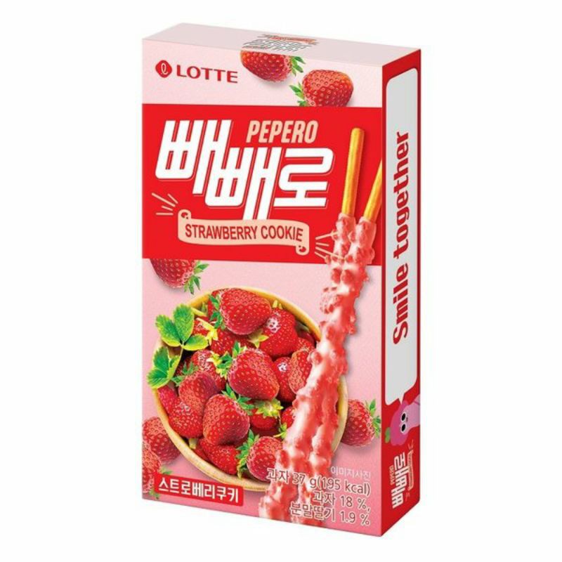  READY Lotte  Pepero Strawberry cookie Korea Shopee 