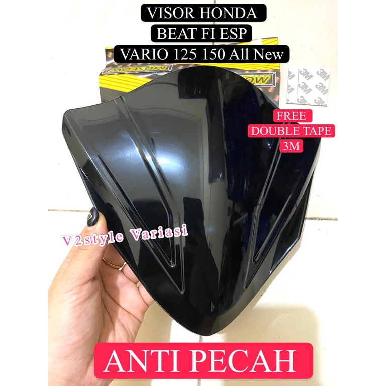 VISOR HONDA BEAT ANTI PECAH SET DOUBLE TAPE 3M PNP KUAT WINSHIELD BEAT ESP VARIO 125 150 ALL NEW VISOR BEAT ANTI CRACK HITAM PEKAT GARANSI RETUR WINSIL BEAT WINDSHIL WINSHIEL WINDSIL KACA DEPAN BEAT KACA ANGIN VARIO VARIASI DEPAN TINGGAL TEMPEL LEM