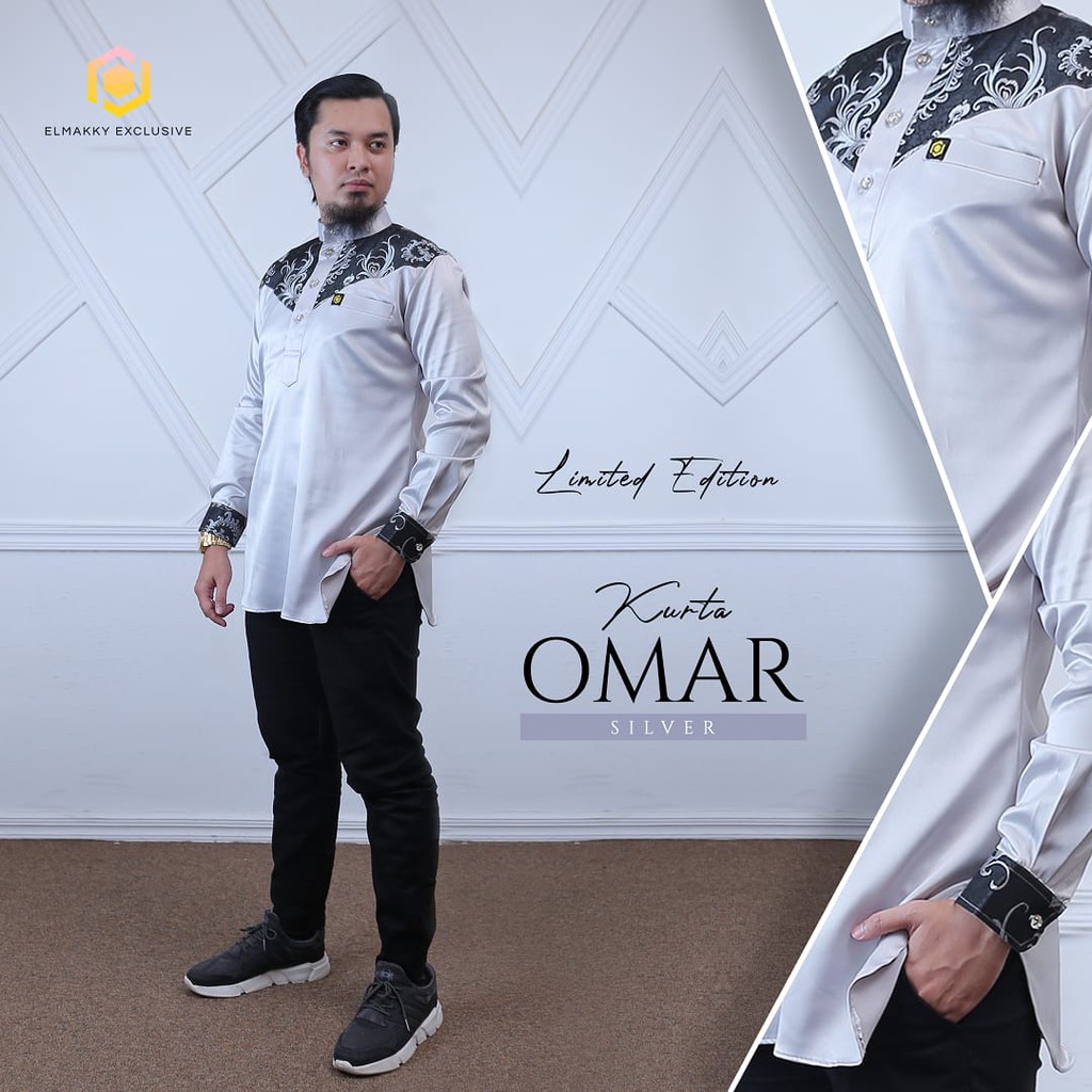NEW KURTA OMAR SILVER BY ELMAKKY EXCLUSIVE | GAMIS JUBAH PRIA EXCLUSIVE ELMAKKY