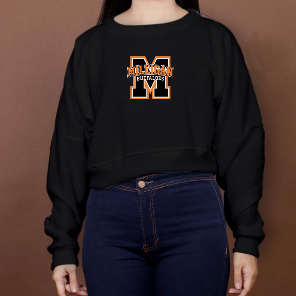 CROP OVERSIZE SWEATER WANITA MILLIGAN BUFFALOES FLEECE TEBAL KEKINIAN TERBARU''