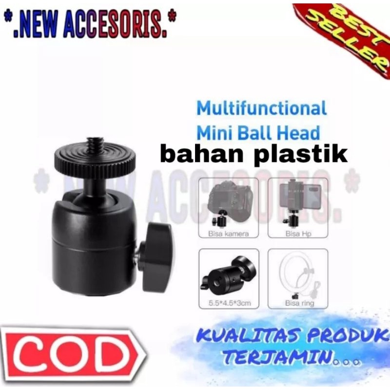 Ball Head 1/4 inc screw Mini Ball Head 360° Tripod Kamera Holder Hp