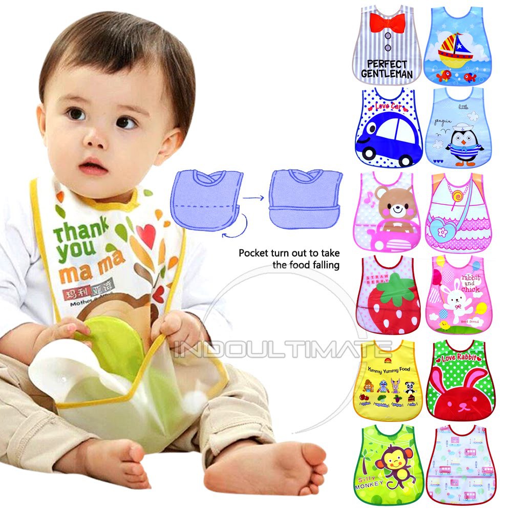 [COD] Slaber Slabber Bib Plastik Bayi Baby Tatakan Alas Celemek Clemek Makan Bayi Anti Air Waterproof Slaber Liur BY-66-ST