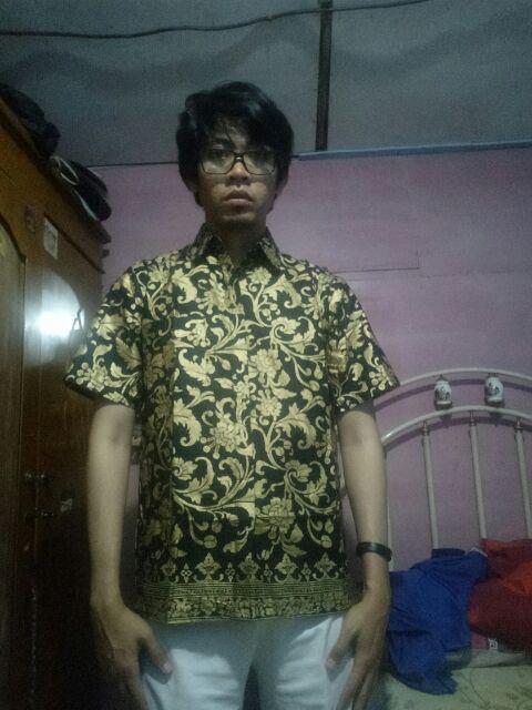 Meifa Batik Kemeja Batik Kembang Gede Ev73 | Hem Cowok | Atasan Lengan Pendek | Termurah Terlaris