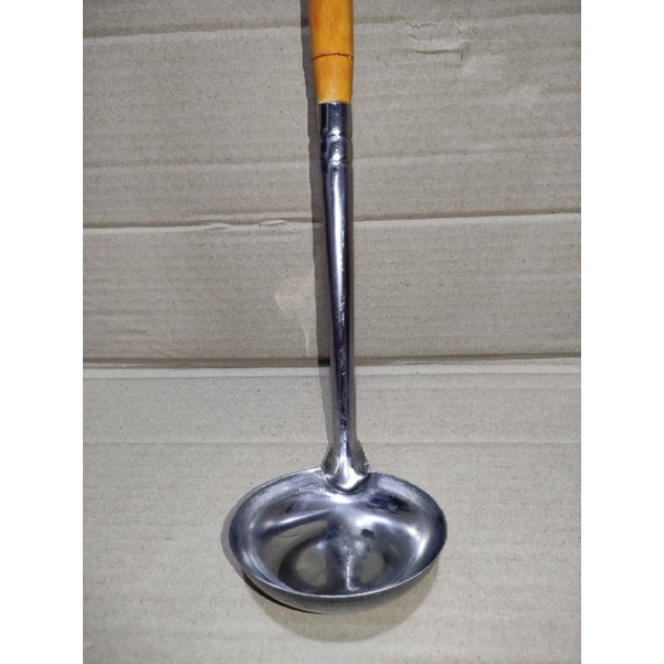 Centong Bakso / Irus Bakso Stainless Gagang Kayu