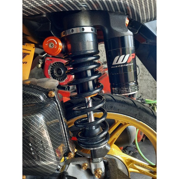 shock belakang wp 330mm untuk metik beat,scoopy,vario,mio,dll