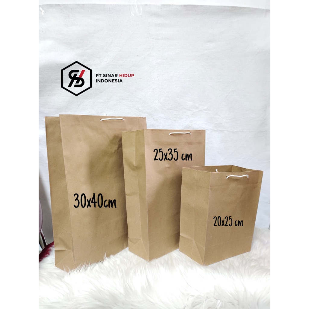 Jual PAPER BAG POLOS COKLAT TALI KERTAS | Shopee Indonesia