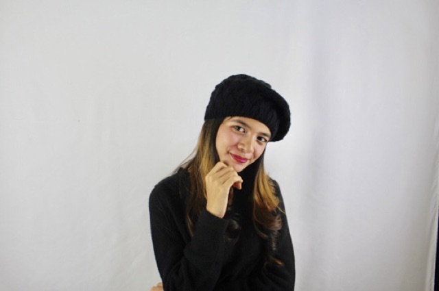 IMPORT Hat Baret Rajut Topi Wool Beret Hat Winter Musim Dingin