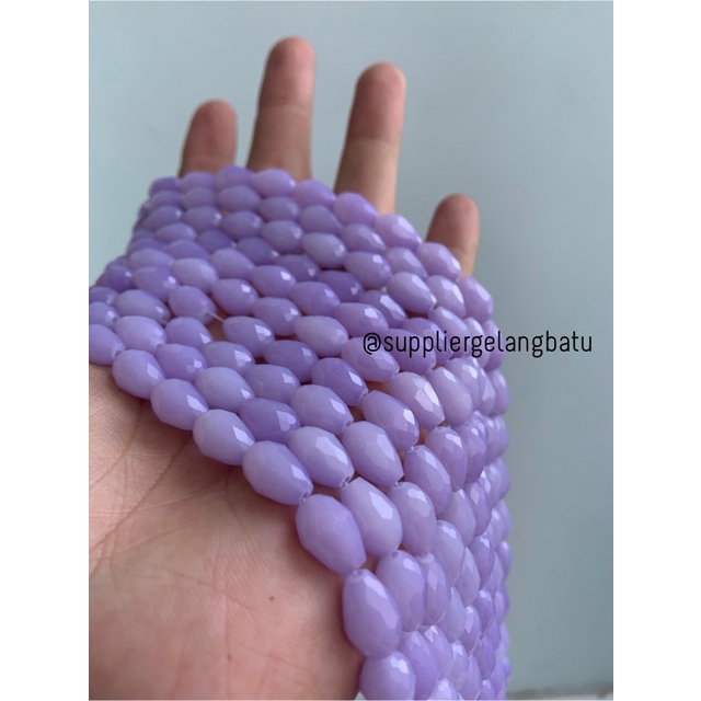 kristal Tetes ceko 13mm x 8mm PURPLE DOFF beads crystal UNGU Susu craf