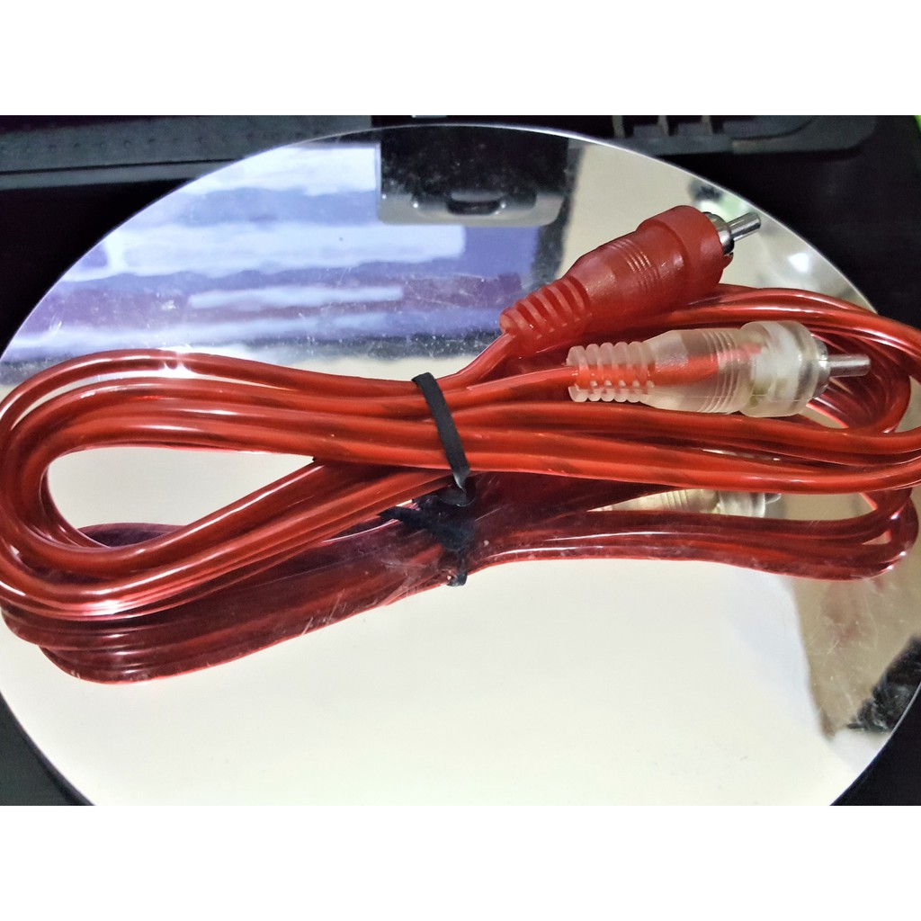 Kabel RCA 2-1 Audio Transparan panjang 1,5m 1,5 meter Tebal