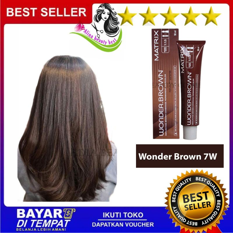 cat rambut matrix wonder brown 7w (medium blonde warm)