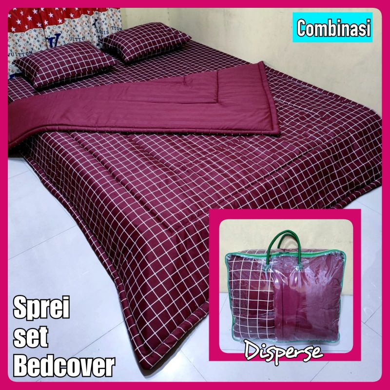 BEDCOVER SET SPREI KOTAK2 KEKINIAN/SELIMUT TERLARIS