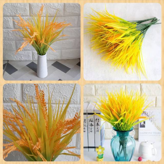 TANAMAN PADI PADIAN GANDUM / BUKET BUNGA BUCKET TANAMAN HIAS FLASH SALE MEJA HIASAN RUMAH FLOWER DEK