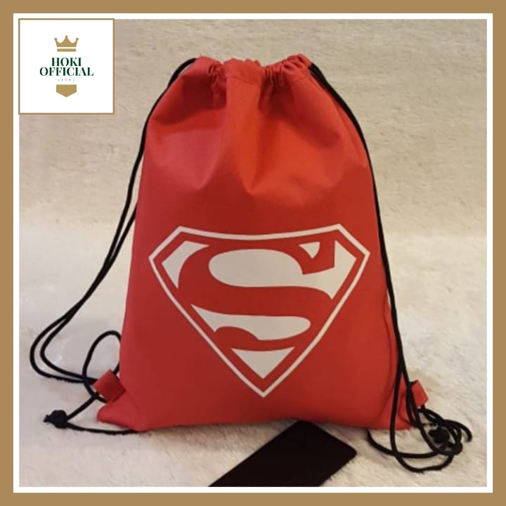 Tas Serut Motif Superman Tas Ransel Laki-Laki Karakter HokiOfficial