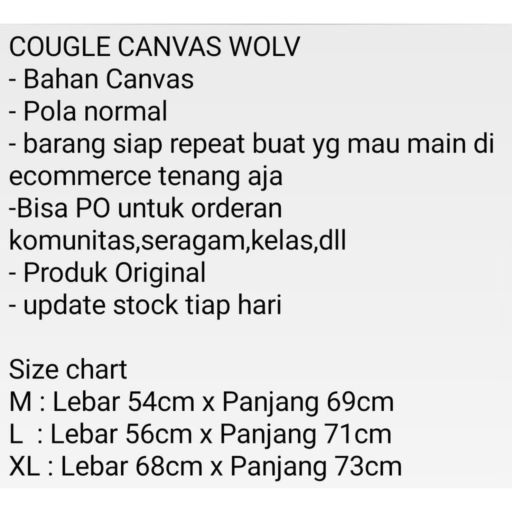 [ PALING BARU ] JAKET WINDBREAKER CANVAS PRIA / JAKET CAGOULE CANVAS / JAKET CANVAS ORIGINAL WOLV