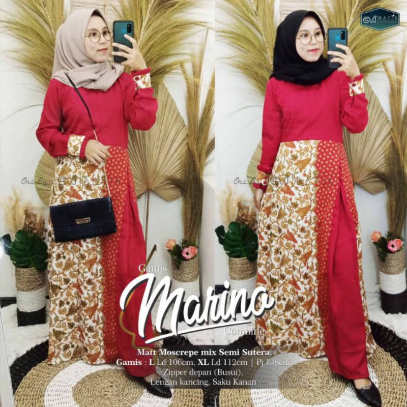 gamis marina batik/gamis batik/ dress batik
